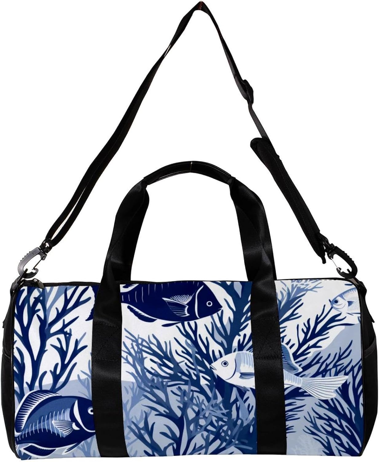 Gym Bags for Men,Travel Duffel Bags for Women,Fishes Seagrass Coral,Workout Bag