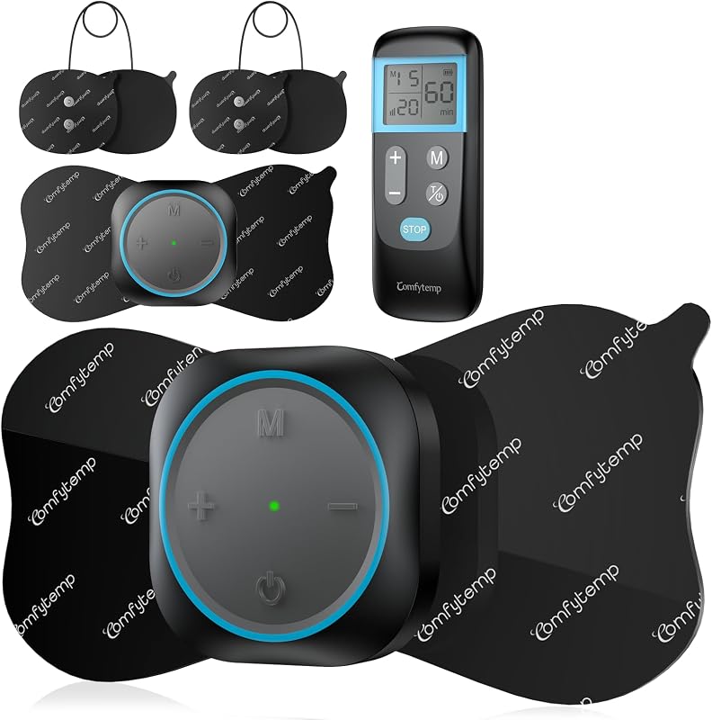 Wireless TENS Unit Muscle Stimulator for Pain Relief with Remote | Portable Rechargeable TENS Machine 2 Sets, 30 Modes, for Back/Neck/Shoulder/Sciatica/Limbs, Gift for Women Men, Carry Case