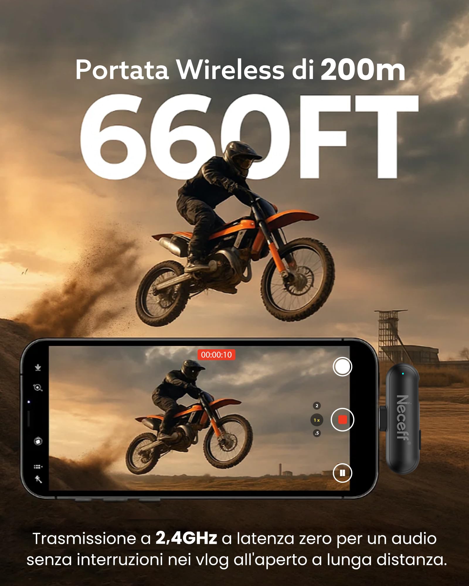 Mini Microfono Wireless USB C per iPhone 15 16 Android Samsung Microfono per Cellulare e PC con Cancellazione Rumore AI Microfono Wireless Professionale per Video Social Vlog YouTube TikTok 32H