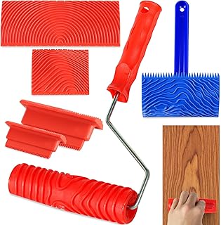 GSCIT Club 6PCS Wood Grain Tool, Natural Woodgrain Maker for Decorative Painting Premium Wood Graining Tool Set Enhance DIY Projects