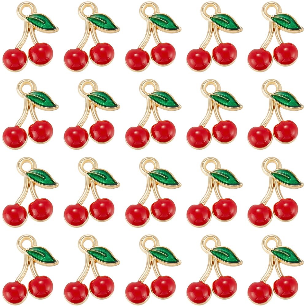30 Breloques Pendentifs Pommes Rouges En émail - Pour Bijoux DIY, Cadeaux Enseignants Ou Noël