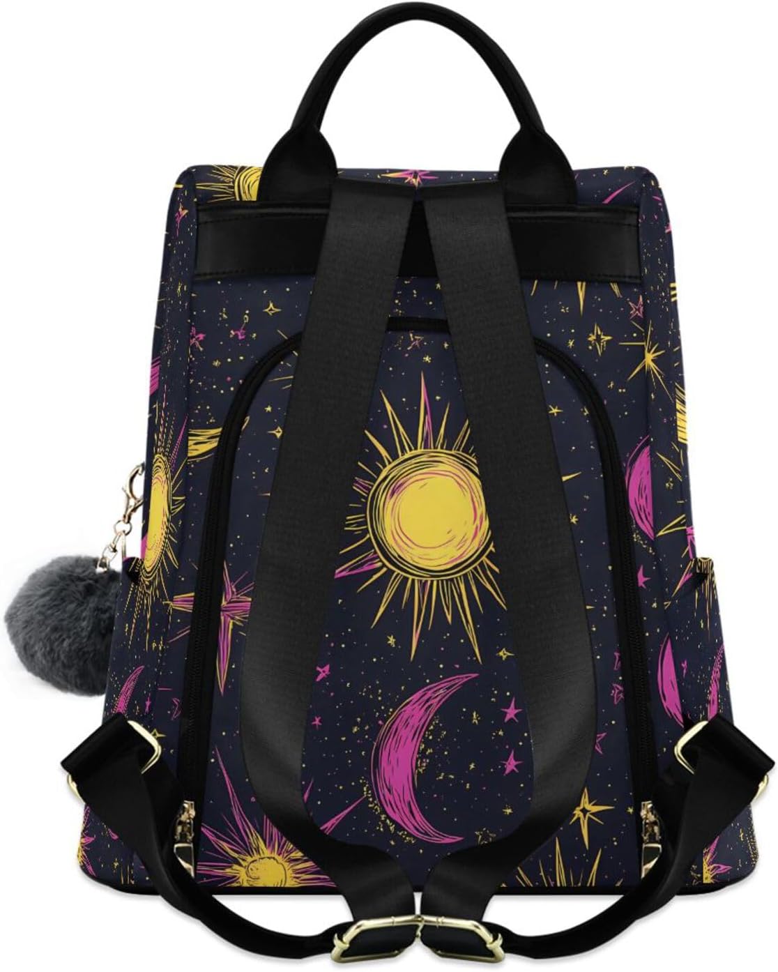 ALAZA Stars Moon Sun Pattern Backpack Purse for Women Anti Theft Fashion Back Pack Shoulder Bag