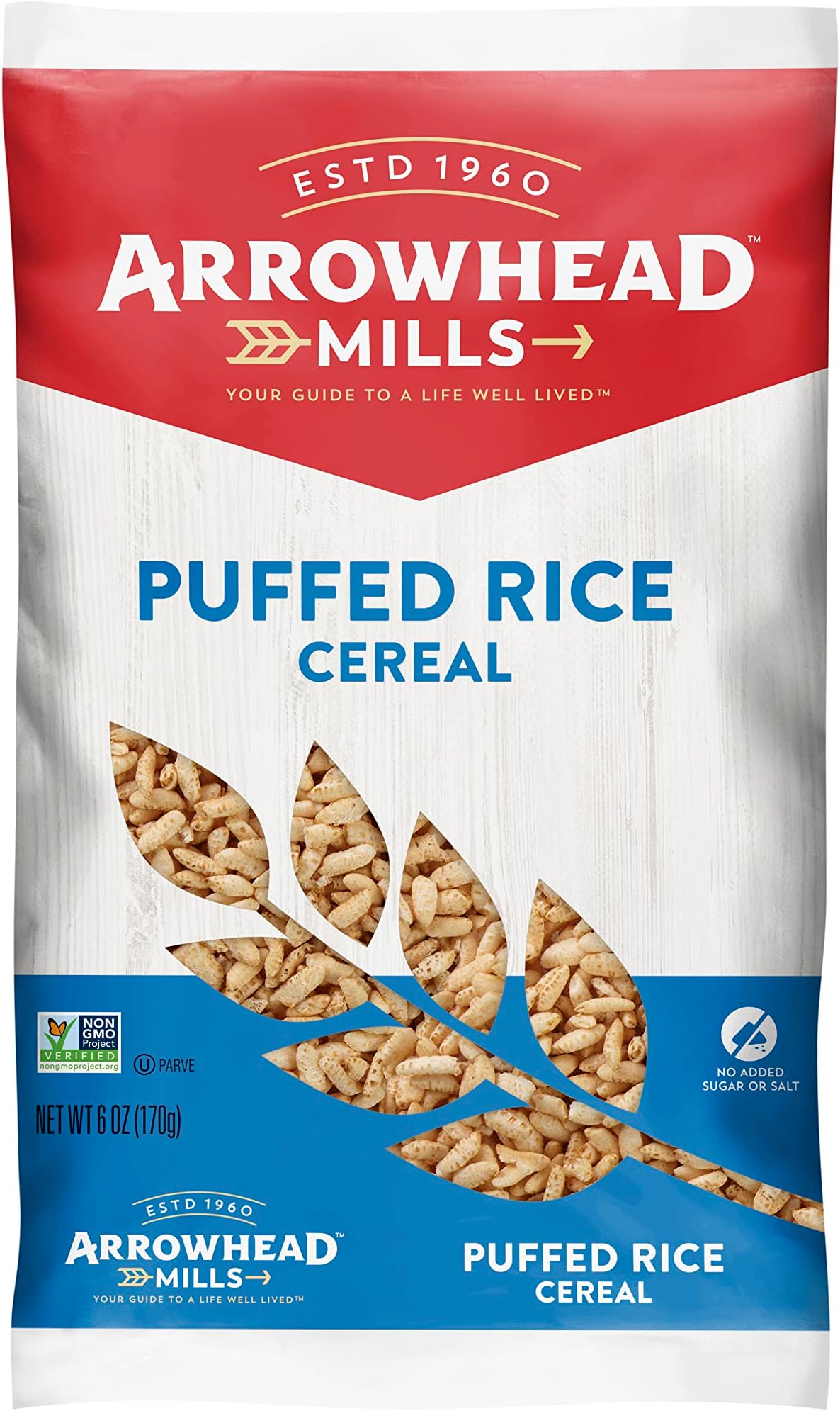 Arrowhead Mills Puffed Cereal, 6 oz (Puffed Rice, 6oz), Pack of 1