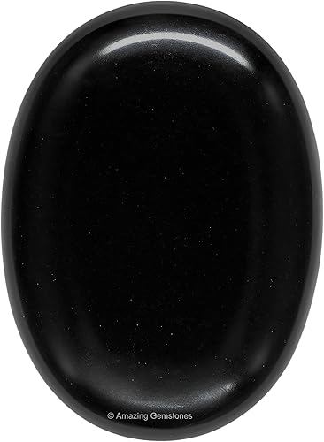 Piedra de palma de ágata negra, piedra de preocupación de masaje de bolsillo para equilibrio natural de chakras corporales, curación de reiki y