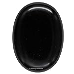 Amazing Gemstone Black Agate Crystals and Healing Stones - Large Palm Stone Crystals Piedra - Crystal for Good Luck, Balanced Positive Energy, Meditation - Unique Stocking Stuffers, Gifts for Women