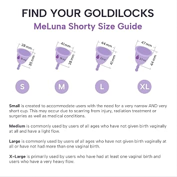 Most Customizable Menstrual Cup with Stem Handle | MeLuna Me Luna | Comfortable Period Cup Reusable Cup | Tampon Pad Alternative for Low Cervix | Shorty (Purple - Medium)