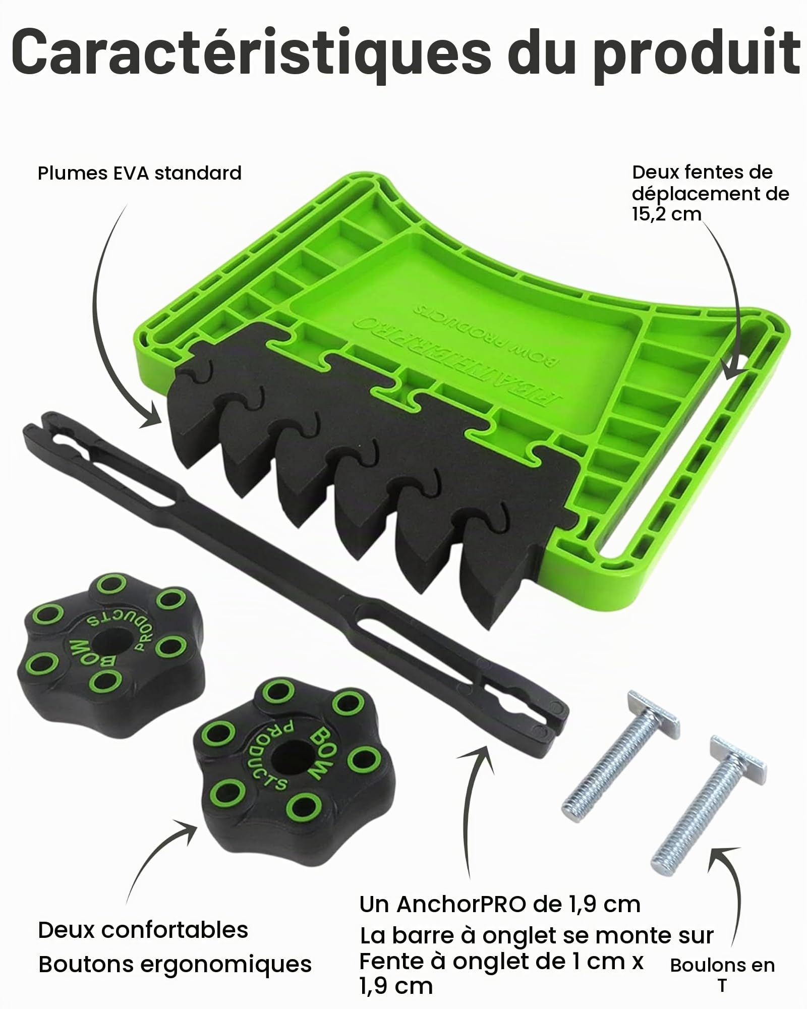 BOW Products FeatherPRO FP1 - Nœud Presseur de Sécurité pour Scie sur Table Scie à Ruban et Table de Fraisage - Lamelles EVA qui Réduisent le Recul - Outils et Sécurité Bois