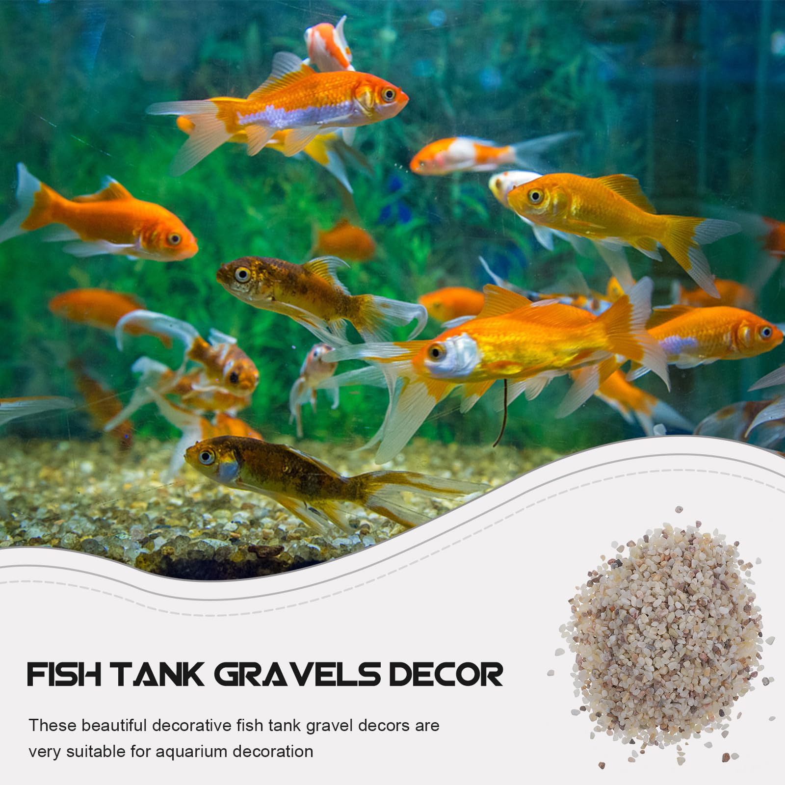ifundom Gravier et Pierres Décoratives Naturelles pour Aquarium 1 Kg Mini-Gravier Poli sans Danger pour Poissons Sable pour Aquarium d'eau Douce et Salée et Plantes Aquatiques