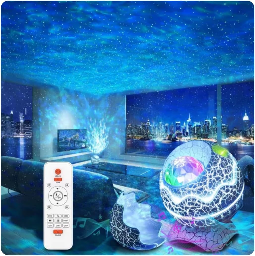 White Noise Machine with Star Projector, 19 Nature Sounds, LED Galaxy Light for Sleep Aid
