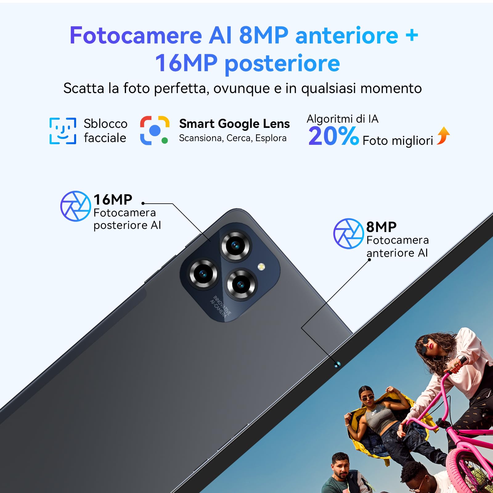 TABWEE W90 Androidem 15 Tablet 11 cali, 24 GB RAM + 256 GB ROM, duży wyświetlacz FHD, podwójne 4G LTE + 5G WiFi, Octa Core, Bateria 8000 mAh, kamera AI 16 MP + 8 MP, Gemini AI, WideVine L1, TÜV, GPS
