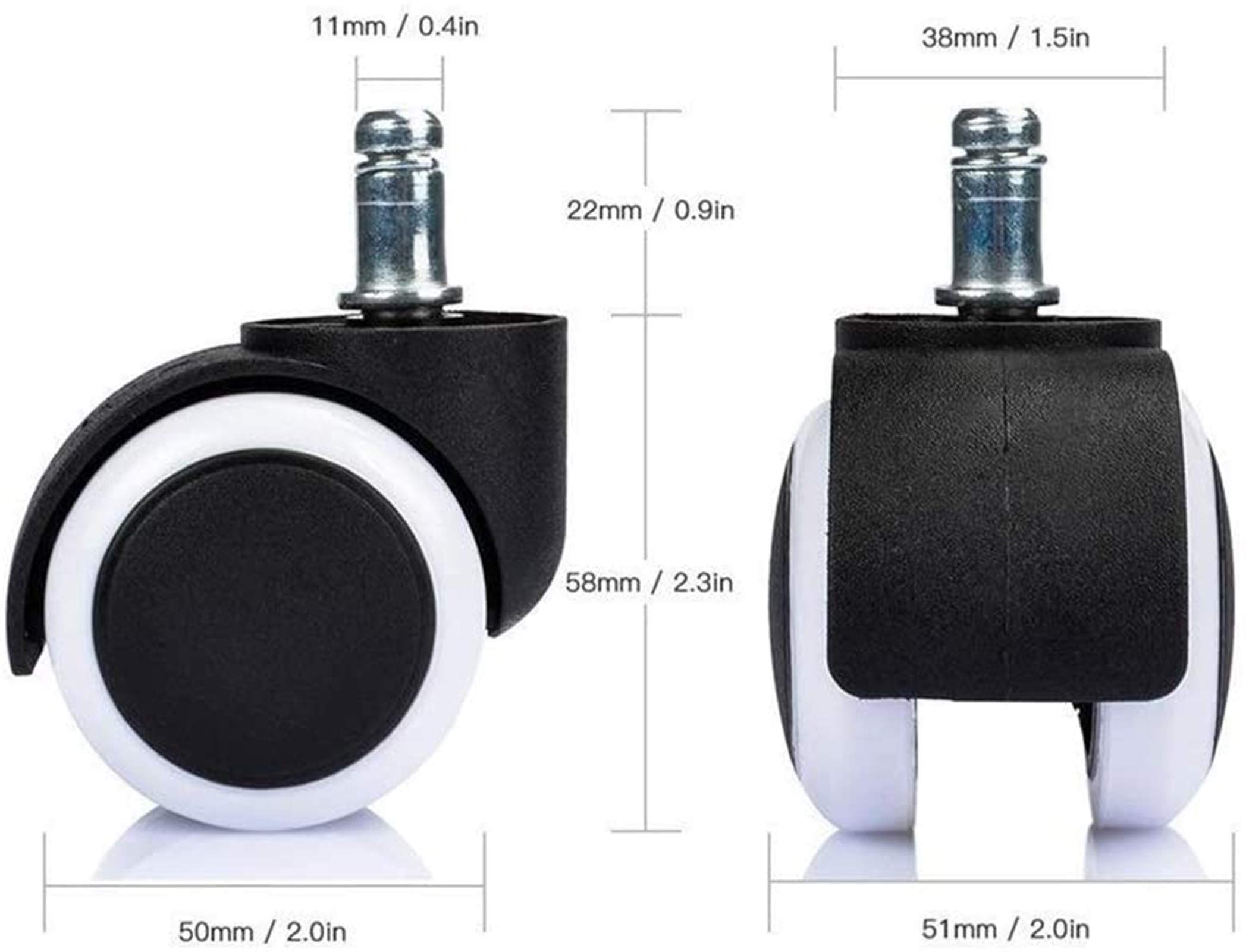 Carrito for Muebles 5pcs 5 0mm Universal Mute Caster Silla de Ruedas Ruedas for Sillas De Oficinas En Blanco Y Negro 360 Grado Silla giratoria Ruedas Ruedas de plástico Componentes móviles