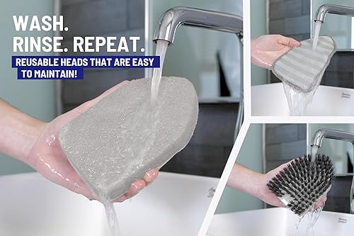 Miniatura 6 de Paquete de recambio de cepillo de limpieza 3 en 1, 3 paquetes de repuesto multiusos para el cepillo de limpieza de ducha Moku Home (1 cepillo de