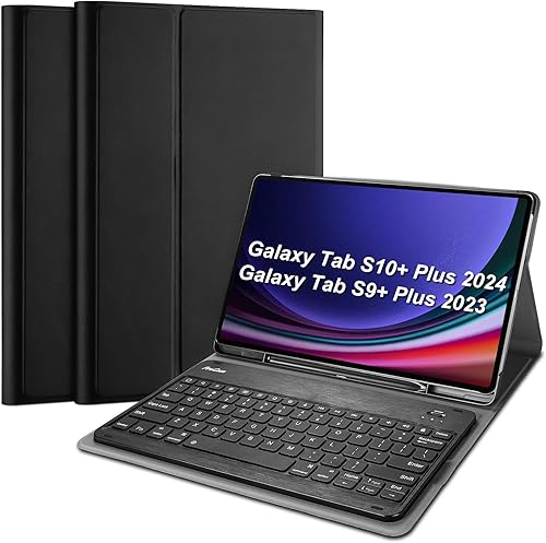 ProCase Funda de teclado para Galaxy Tab S10+ 2024/S9+ Plus 2023 de 12.4 pulgadas con soporte para S Pen, teclado inalámbrico desmontable magnético