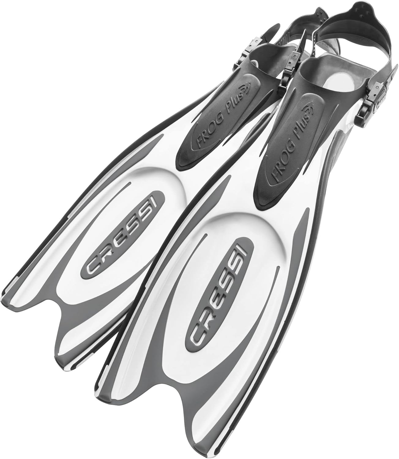 Cressi Adult Powerful Efficient Open Heel Scuba Diving Fins | Frog Plus: made in Italy