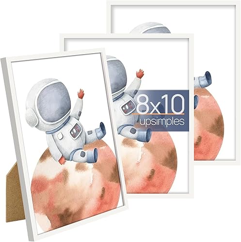 Vista 10 de upsimples Juego de 3 portarretratos de 5 x 7 pulgadas, hechos de vidrio de alta definición para marcos blancos de 5 x 7 pulgadas, marco de fotos