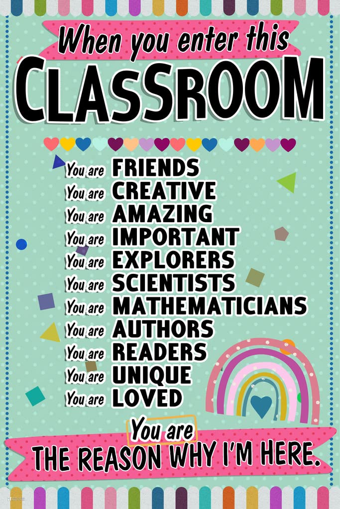 Oh Happy Day Decor When You Enter This Classroom Motivational Posters For Classrooms Affirmation Station Door Decorations Welcome Positive Poster Cool Wall Art Print 12x18