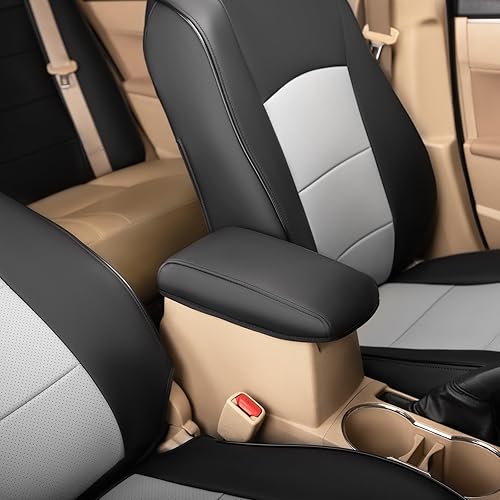 Miniatura 10 de HKZ Juego completo de fundas de asiento de automóvil para Toyota Corolla Sedan 2023 2024 2025 Corolla Hybrid SE, juego completo de 5 asientos, piel