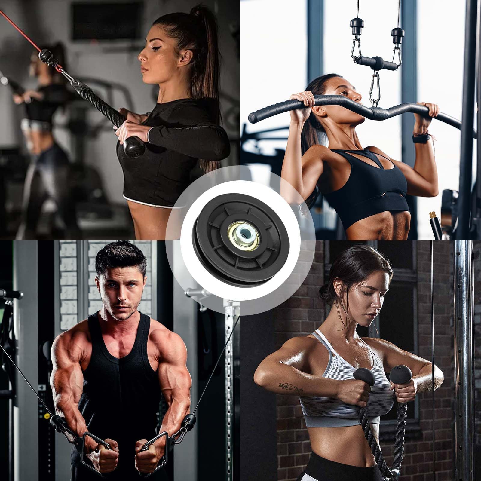 6 pezzi Cuscinetto Puleggia, 90 mm, Pulegge, Puleggia Palestra, Puleggia Fitness, Fitness Ruota Puleggia, Puleggia per fitness, Carrucola Puleggia Palestra, pulegge per palestra, pezzi di ricambio