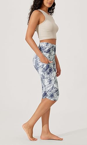 Miniatura 183 de ODODOS - Leggings tipo capri de mujer, no se traslucen y modelan el abdomen, con cintura alta y bolsillos; para hacer yoga, atletismo, ejercicio