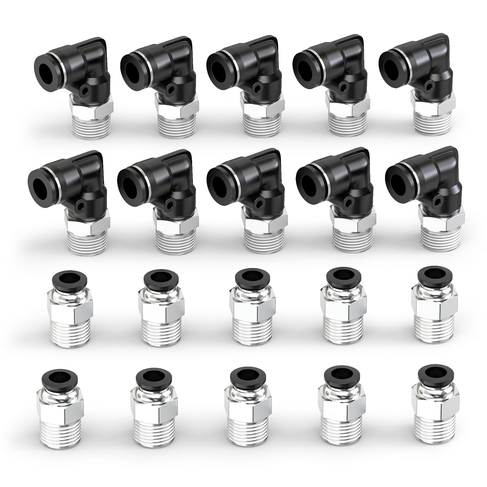 10 piezas azul de 10 mm de diámetro exterior en T de 3 vías empujar para conectar neumáticos accesorios (PE-10) — view 9