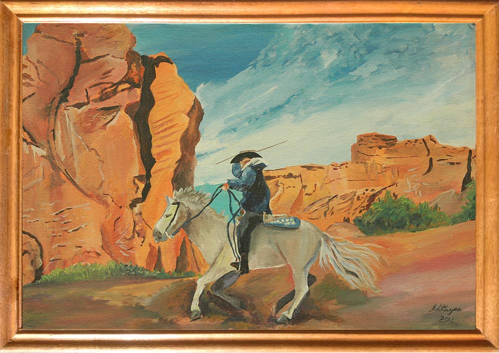 Emperor Art Gallery, Cow Boy Art Paintings,# Size 14.2 X 19.5# Art Canvas Print # Best for Gifting #