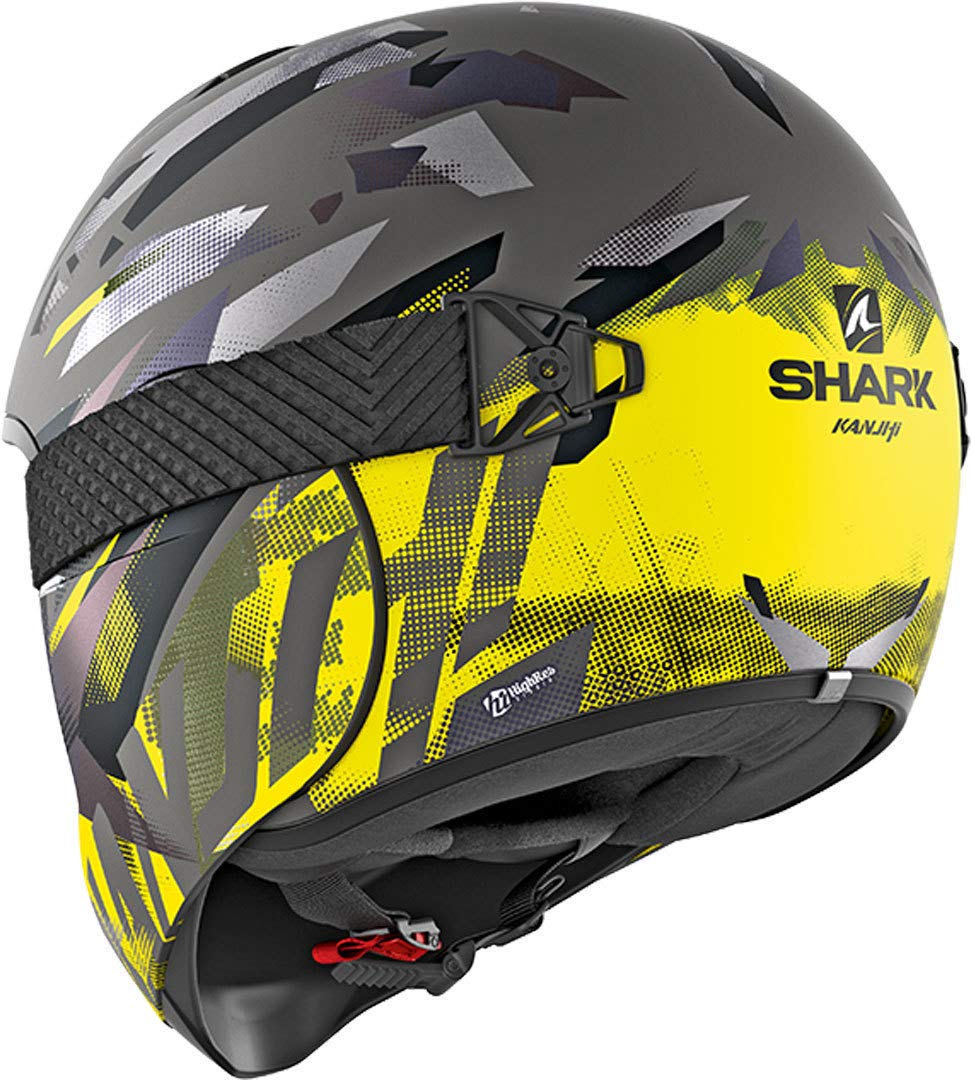 SHARK NC Casco Per Moto, Hombre, Gris/Amarillo, XS