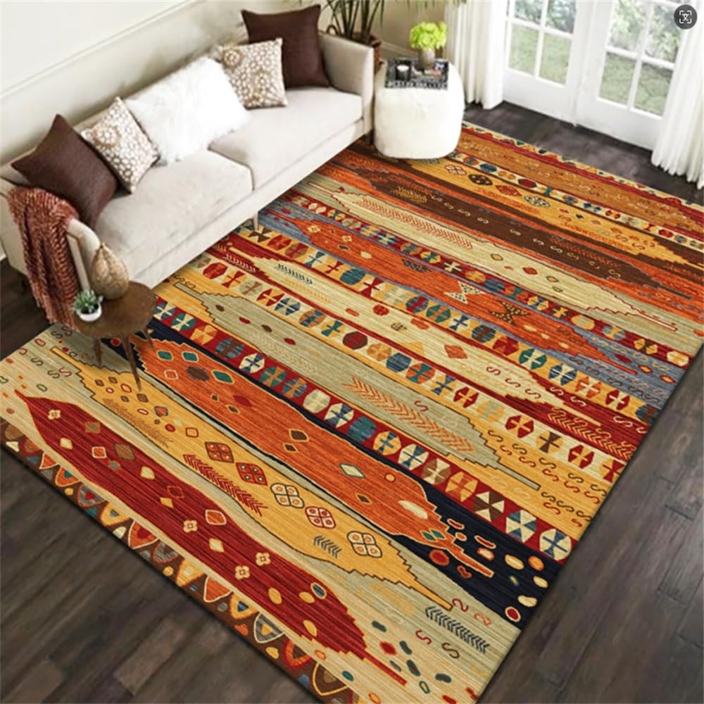 Tapis chambre bébé fille anti-tache grand format style vintage