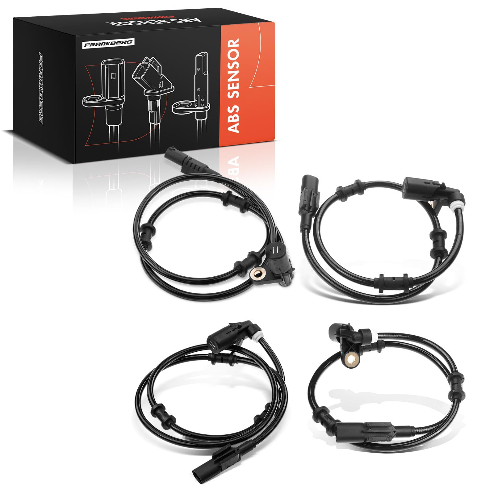 Frankberg 4x Sensore Velocità Ruota Sensore ABS Anteriore Posteriore Compatibile con Classe M W163 1998-2005 Replace# 1635400717,1635401117