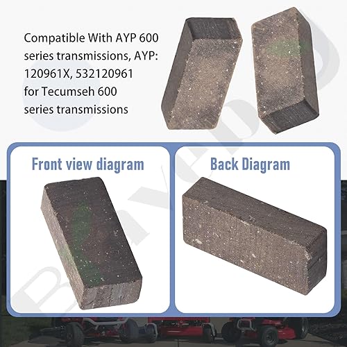 Miniatura 4 de 790006 799021 799021A Disco de frenoPastilla de freno, compatible con CraftsmanPoulanHusqvarna 790006, 799021, 120961X, 532120961, para MTD