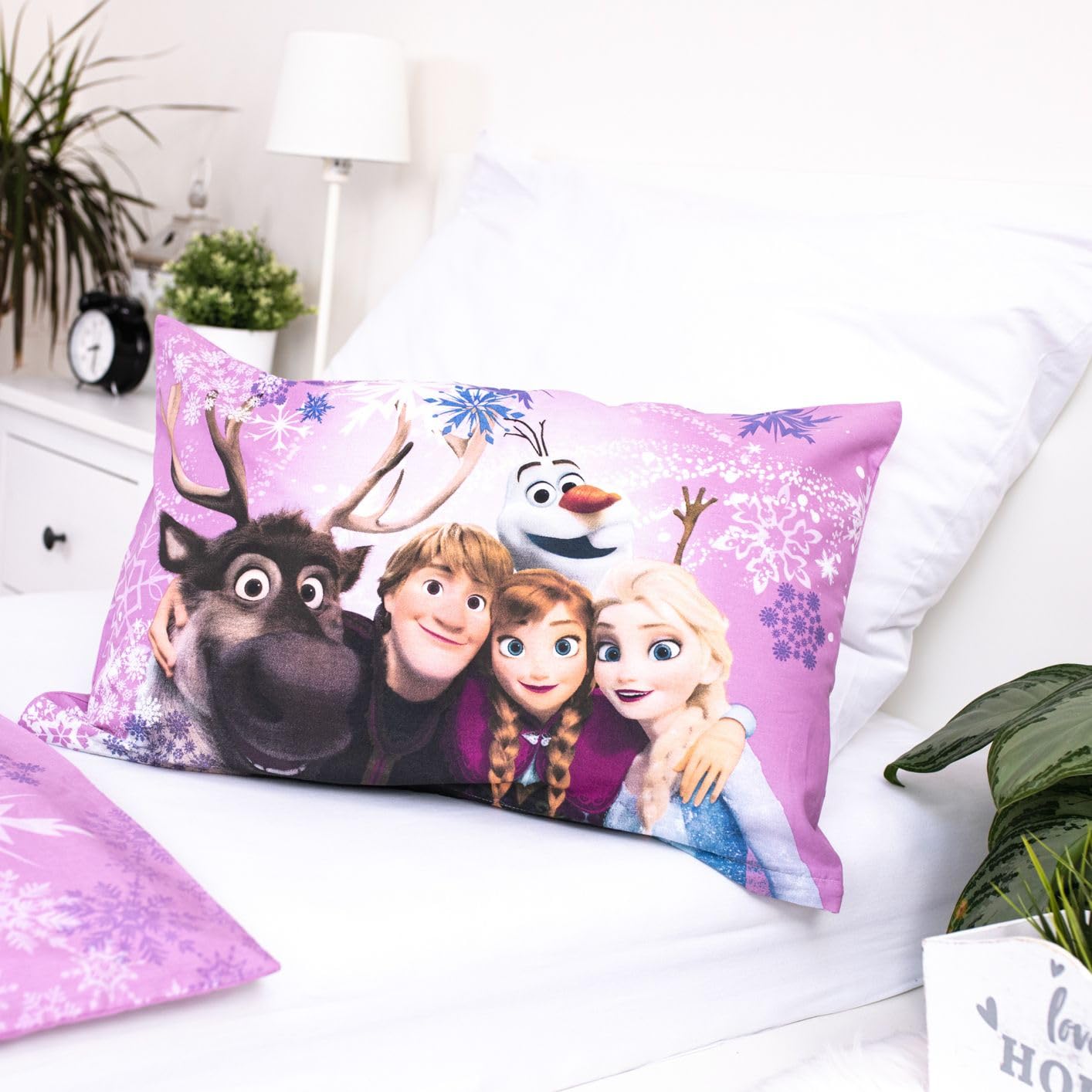 Kraina Lodu Pościel Niemowlęca 100x135 + Poszewka 40x60 Elsa Anna Disney | Pościel niemowlęca | Bawełna naturalna miękka oddychająca | Disney | Dziewczynki 0-3 lat | Łóżeczko