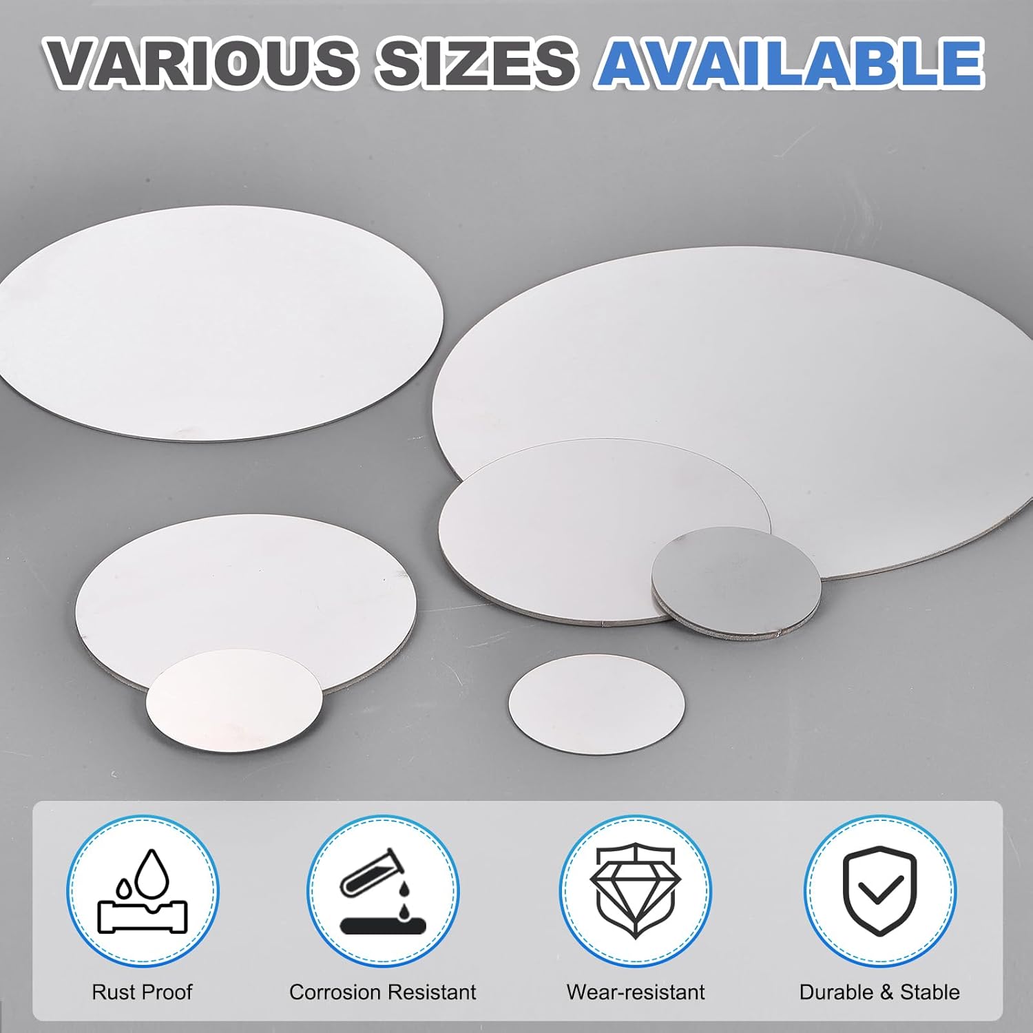 MECCANIXITY 2 Pcs 150x1mm Stainless Steel Disc, Metal Circle Stamping Blank Tags Round Circle Plate for Crafts Metal Stamping Sanding Laser Engraving and Jewelry Making Name Tag, Silver - Image 4