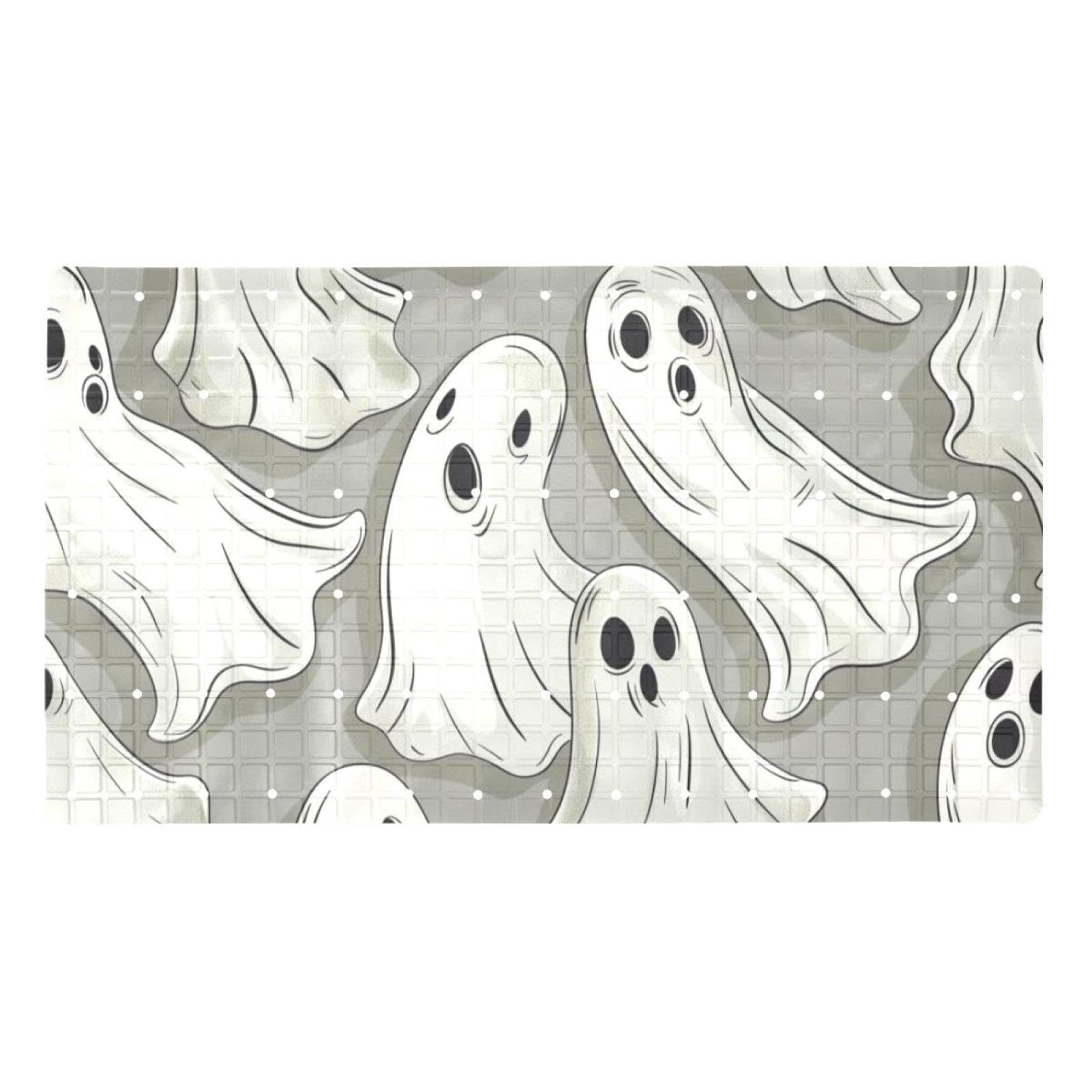 Tapis de bain antidérapant extra long et facile à nettoyer Fun Spooky