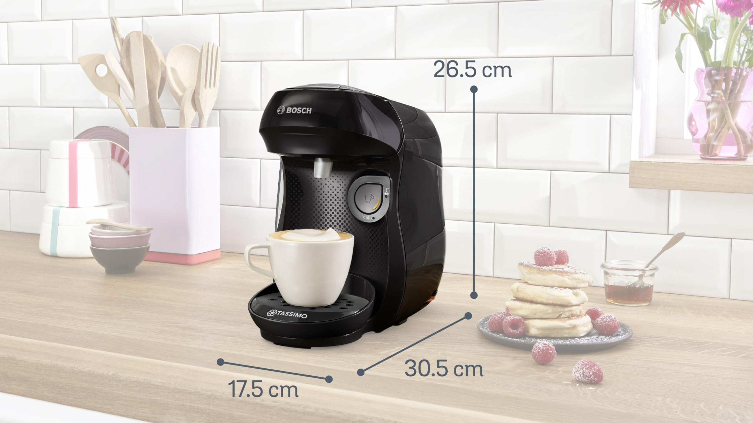 Bosch Tassimo Happy friendly TAS102EA Machine à café multi-boissons OneTouch cafétière à dosettes Intellibrew noir