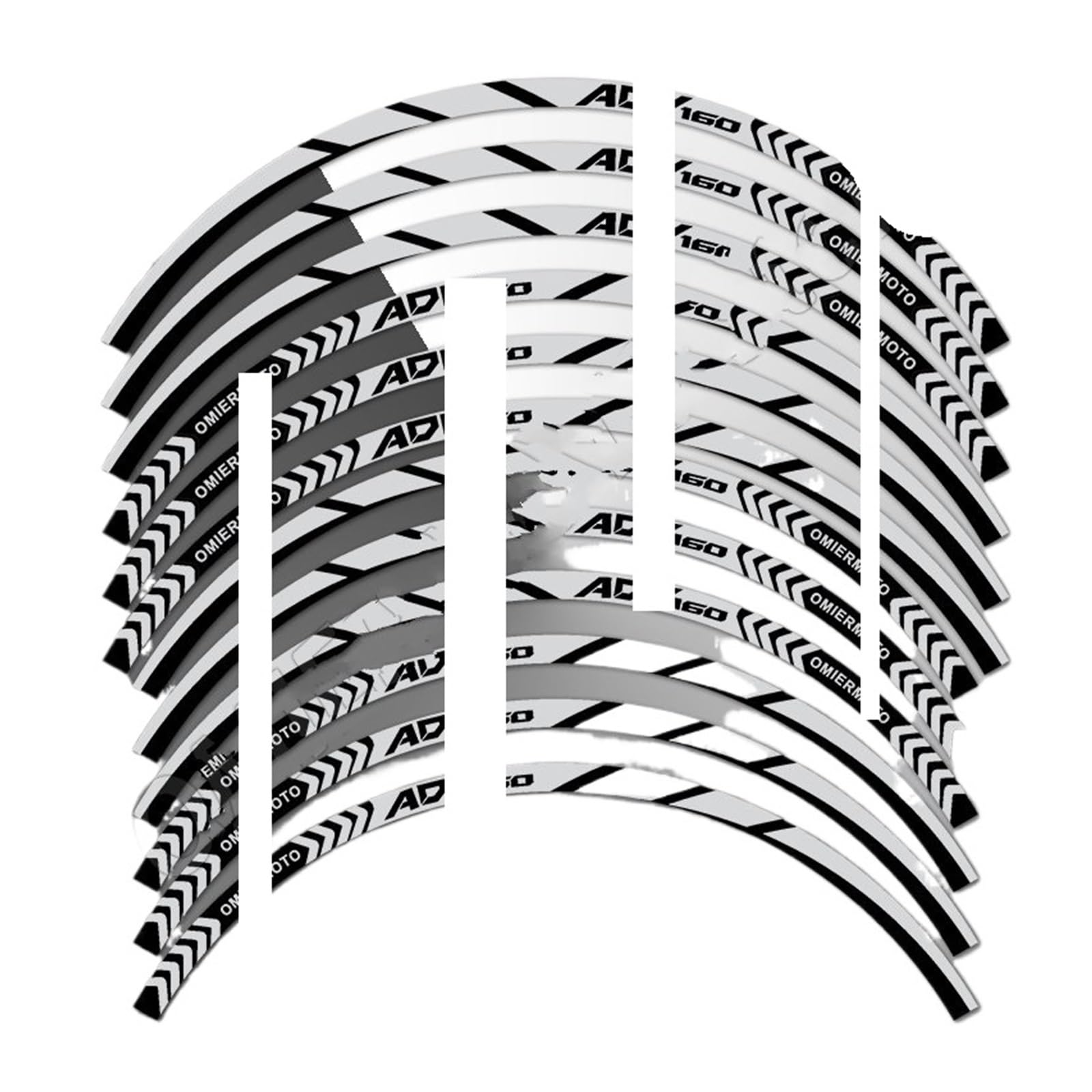 Hub Decals Rim for ADV 160 ADV160 Motorcycle Sticker Wheel Rim Decals Stripe Tape Hub Waterproof Stripe Tape(Silver)
