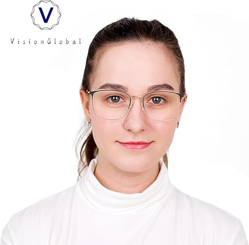 Miniatura 5 de VisionGlobal Lentes de bloqueo de luz azul para mujereshombres, antifatiga ocular, lectura en computadora, elegante marco ovalado, antirreflejos