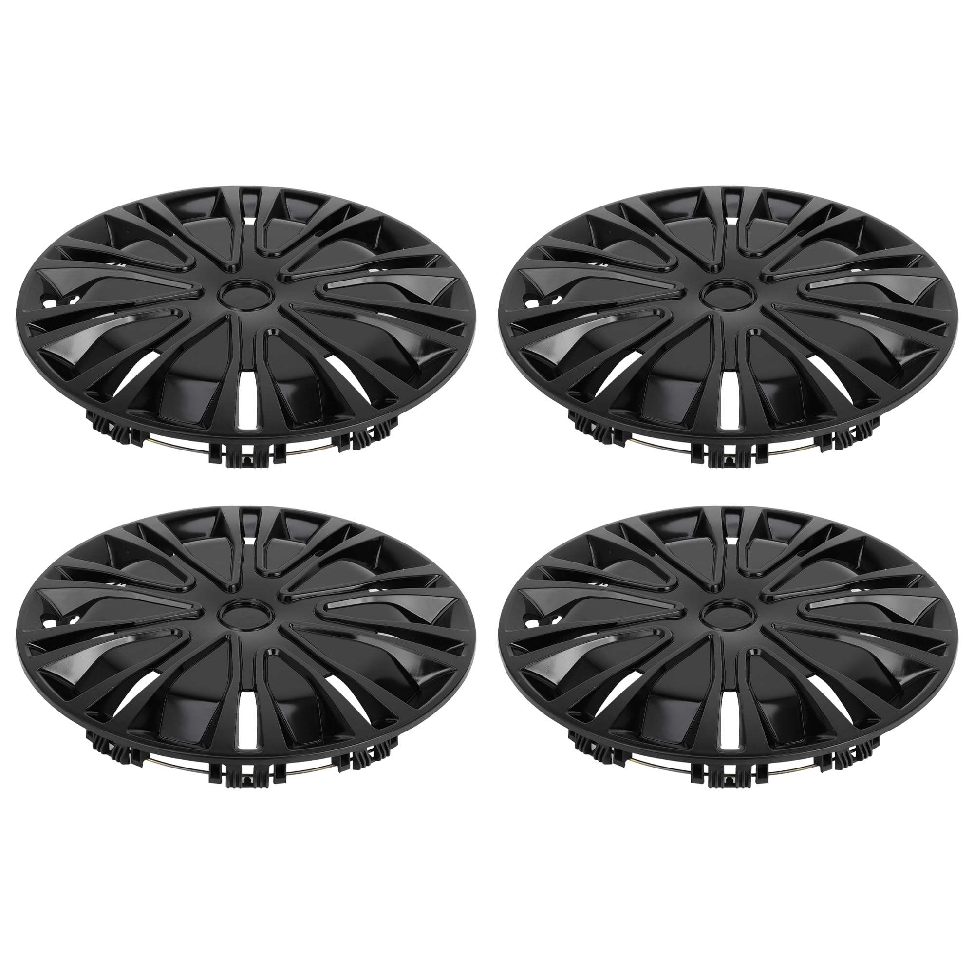 4 Pz Coprimozzo Ruota R15 Nero Universale Per Auto | Plastica Resistente, Clip-On, Per Pick-Up/SUV, Protegge Da Polvere E Sporco, Aggiunge Eleganza.