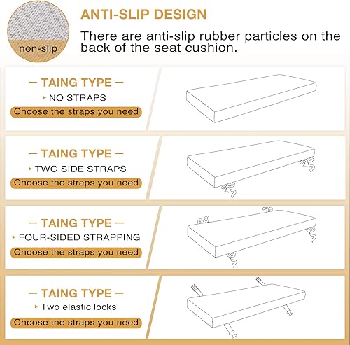 Miniatura 4 de PHUSTJKL Cojín de banco de tamaño personalizado, 30 colores, cojín de asiento de ventana panorámica, espuma gruesa de tapicería de 1.18 pulgadas,