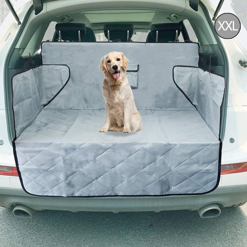 upra Trunk Cargo Liner Covers for Dogs, Quilted Waterproof Oxford Pet Cargo Seat Cover/Car Floor Mat, Machine Washable & Nonslip Backing with Flaps Protection, Universal Fit for All Vehicles (XXL)