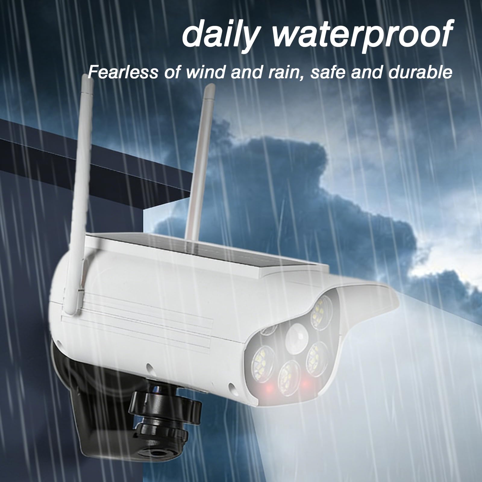Lampes Solaires LED Avec Caméra Factice Pivotant à 360°: Caméra De Surveillance Factice Avec Lampe Solaire LED, Caméra Factice Solaire Détecteur De Mouvement Pour Garage, Jardin, Allée (Blanc)