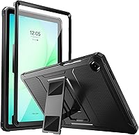 MoKo Rugged Shockproof Case for Galaxy Tab A11+ A9+ 11-Inch 2026/2024 - Full Body Protection, Built-in Screen Protector & Adjustable Stand, Black