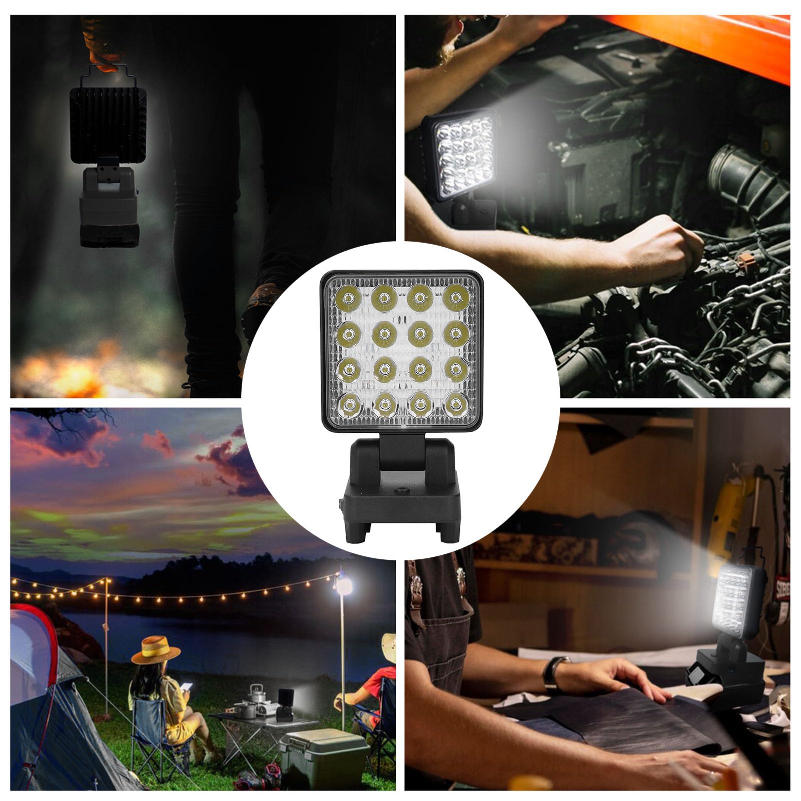 Mingzhe Luz de Trabajo LED Versátil Resistente Al Agua con Ajuste Flexible para Camping y Sitios de Construcción