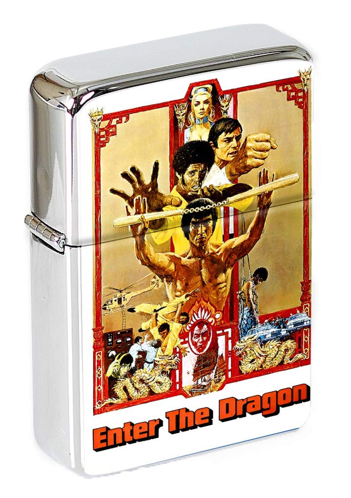 Giftshop Uk Silver Bruce Lee Flip Top Lighter