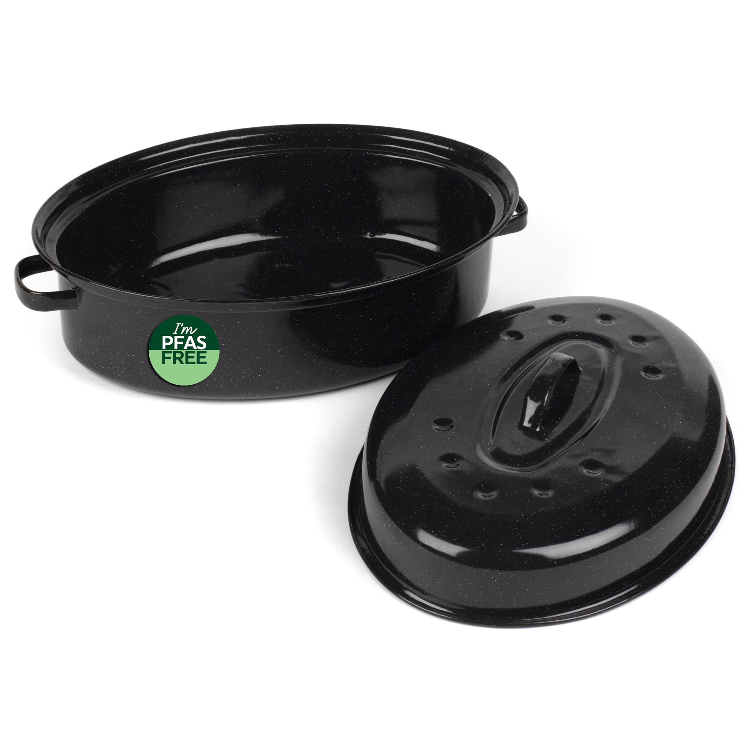 Russell Hobbs CW11491 Fuente Oval Para Horno De 36 cm, Con Tapa, Molde Con Revestimiento De Esmalte Vítreo, Ideal Para Asar Y Sartén Alimentos, Apto Para Lavavajillas, Negro