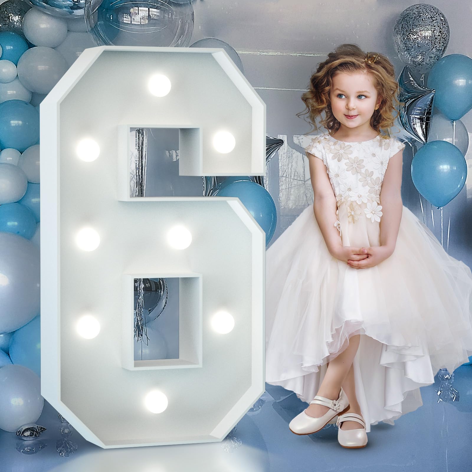 4FT Light Up Numbers Birthday Decoration Large Marquee Numbers 1 for 1st 18th 21st Birthday Party Decor Wedding, Big Number Frame Foam Cardboard Mosaic Arch Stand Pre-Cut Numbers — view 79