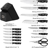 Vista 2 de Premium Chef Knife Set,High Carbon Stainless Steel Ergonomic Rivet Handle,Sharp Knife Set for Kitchen,Hundreds of Years of Masterful