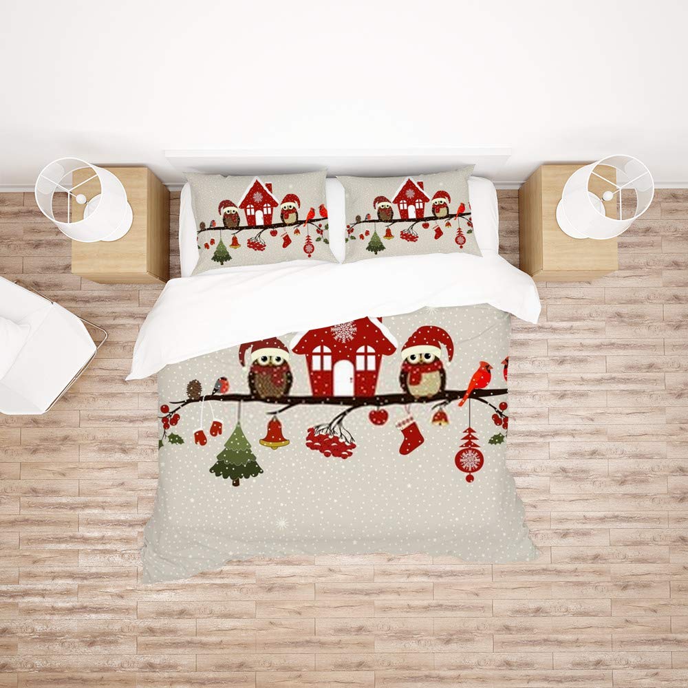Parure de lit ultra douce de Noël 3 pièces facile d'entretien lit simple polyester