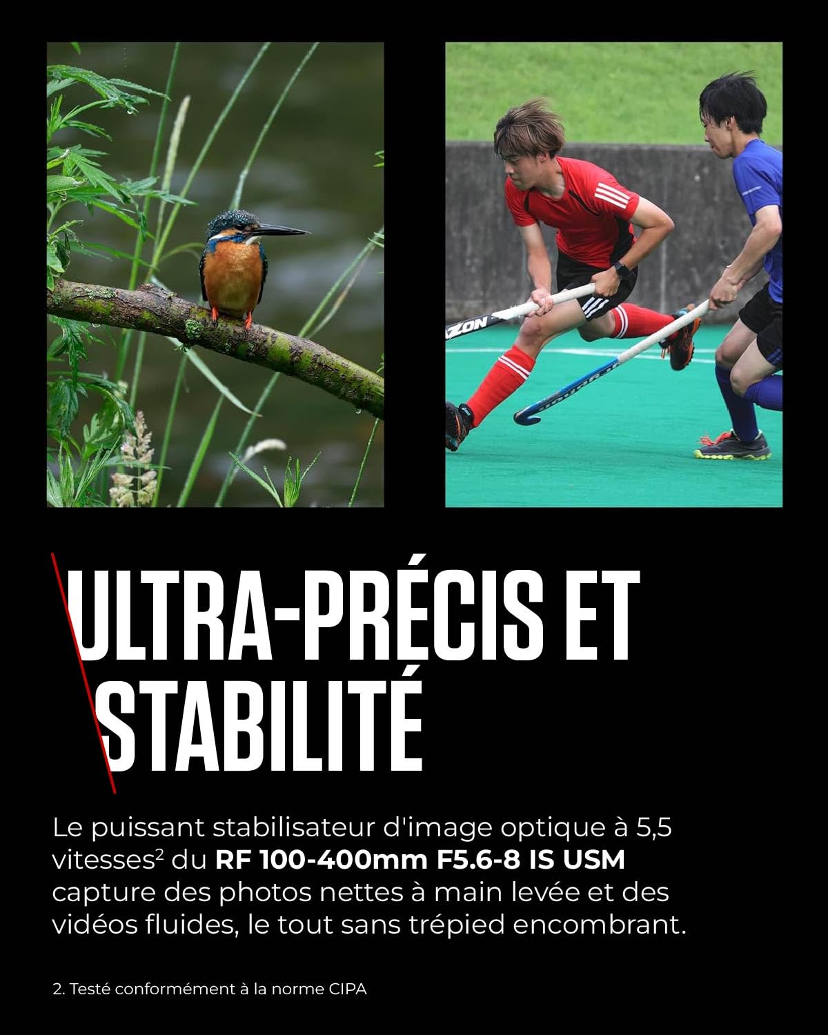 Objectif Canon RF 100-400mm F5.6-8 IS USM, téléobjectif zoom, stabilisateur d'image 5,5 vitesses, photo sportive/animalière, compatible Canon EOS R