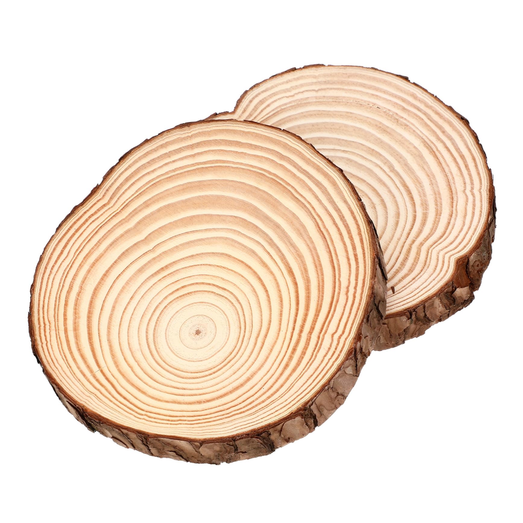 Gatuida 2stücke Unbehandelte Holzscheiben Rustikale Naturholzscheiben Mit Rinde Holzkreise Für Bastelarbeiten Und Tischdeko