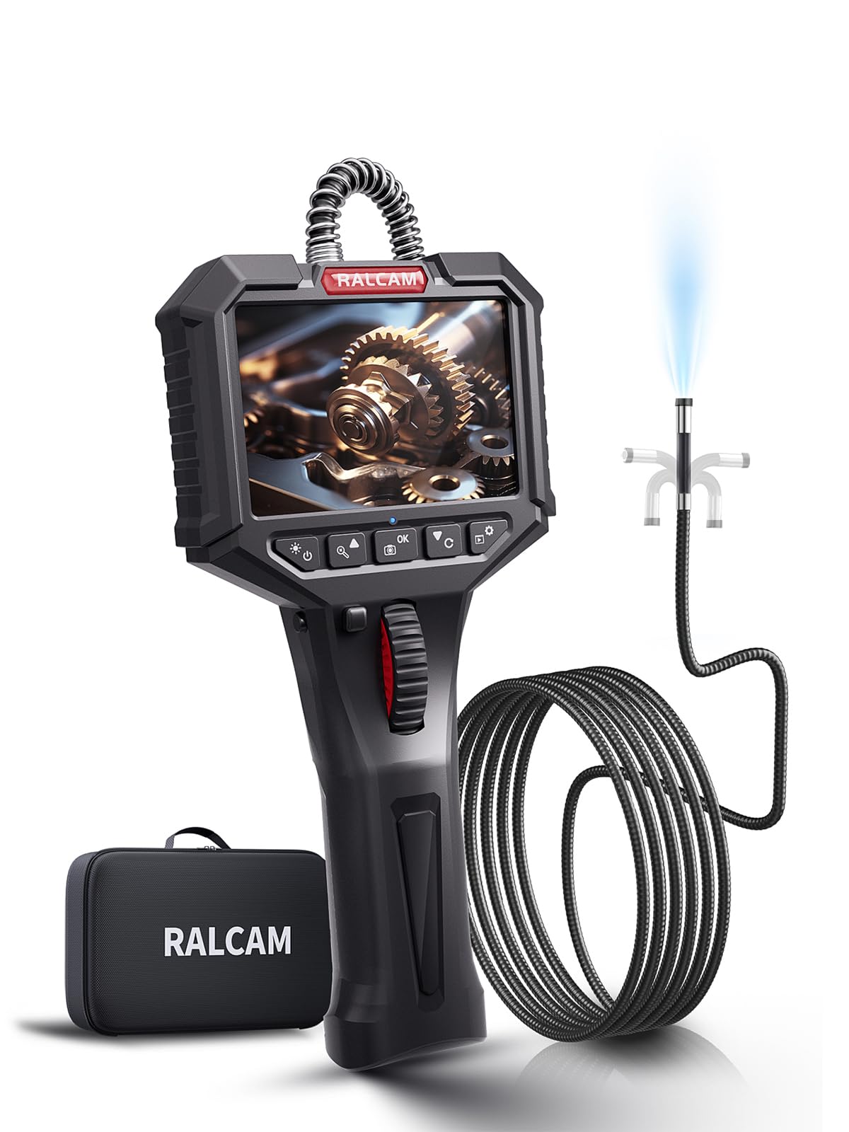 Amazon.co.jp: Ralcam 先端可動式ファイバースコープ 3.5インチIPS 