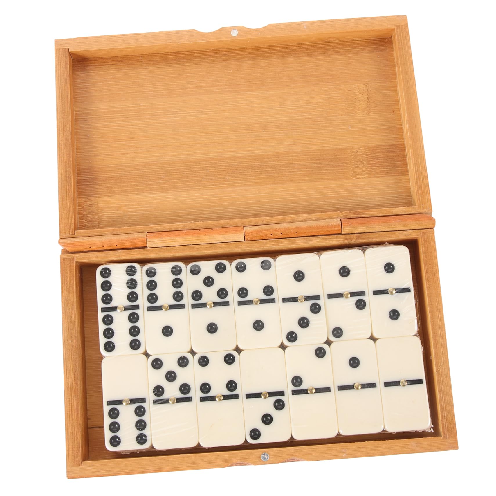 BESTonZON Jeu De Dominos en Bois Bambou Solide pour Adultes Et Famille Format Classique Jeu De Société Intérieur Et Extérieur Accessoire Divertissant pour Repas Et BBQ Coffret 1